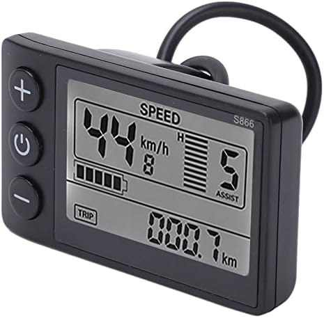 Elektrofahrrad-LCD-Display, S866 Fahrradcomputer, 24 V 36 V 48 V Bedienfeld mit Wasserdichtem Stecke