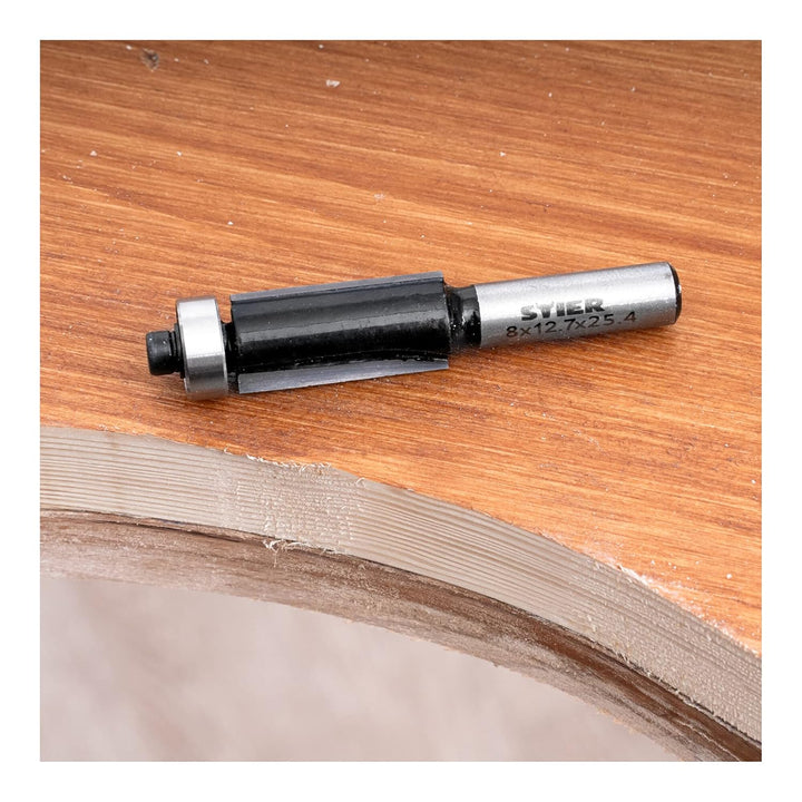 STIER Rand- und Kantenfräser Set, 6-teilig, 8 mm Schaft, Oberfräsen Fräser Set, Fräser für Oberfräse