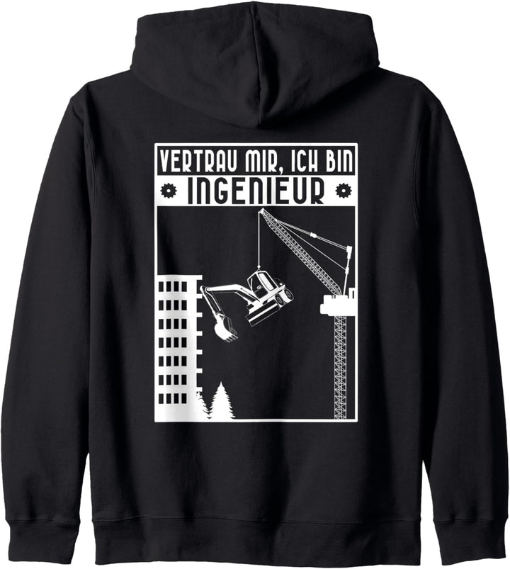 Lustige Bauingenieur Sprüche Vertrau Mir Ich Bin Ingenieur Kapuzenjacke