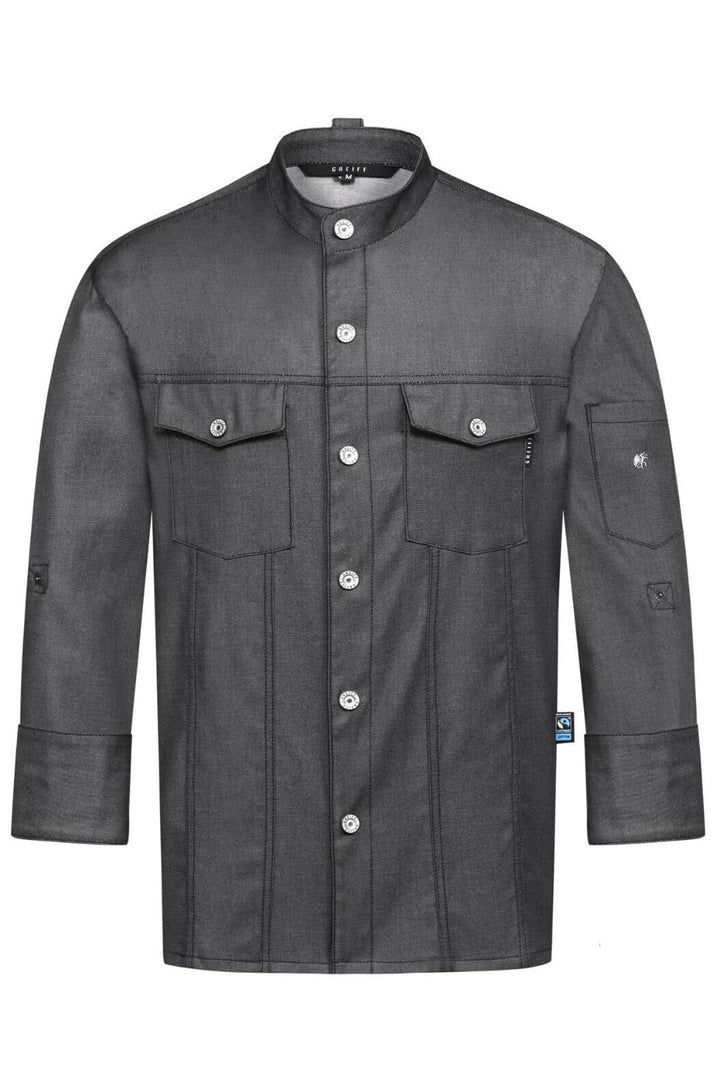 GREIFF Gastro Moda Herren Cuisine Kochjacke Jeansjackenstyle Regular Fit Denimoptik Modell 5591 L An