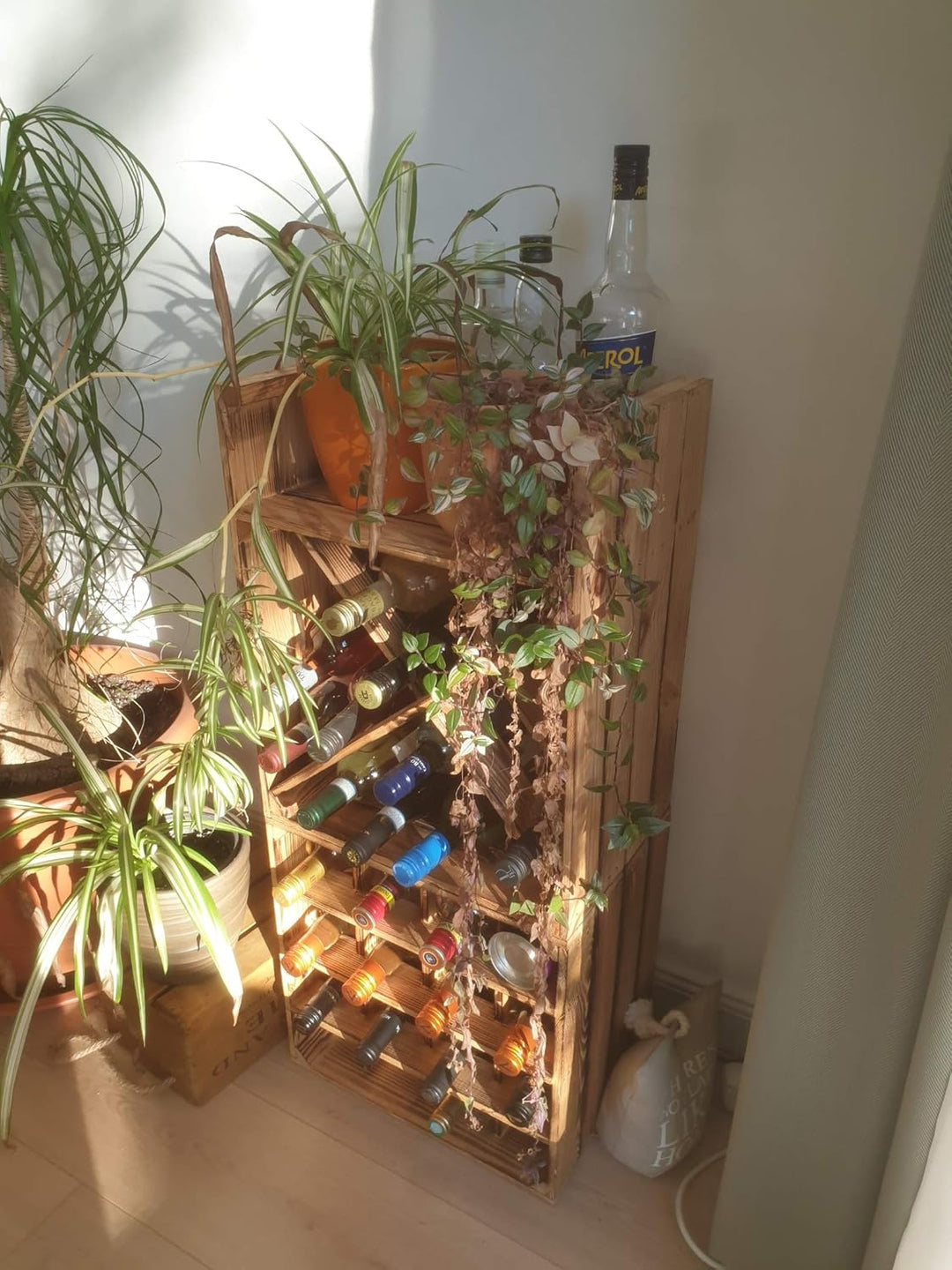 Kistenkolli Altes Land Weinregal X geflammt Masse 50x40x27cm Regalkiste Flaschenablage Weinregal Apf