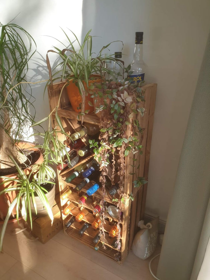 Kistenkolli Altes Land Weinregal X geflammt Masse 50x40x27cm Regalkiste Flaschenablage Weinregal Apf