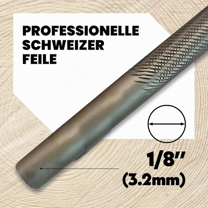Oregon Rundfeilen für Kettensägen, 12 x 3,2 mm (1/8") Schärfgerät für Kettensägen, manueller, doppel