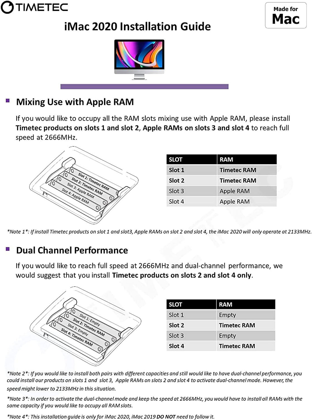 Timetec 32GB KIT (2x16GB) Kompatibel für Apple DDR4 2666MHz/2667MHz für Mitte 2020 iMac 20,1/20,2/Mi