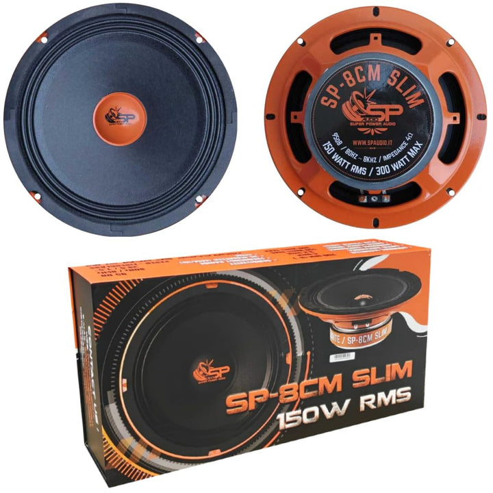 SP Audio 2 MIDRANGE SP8CM-SLIM Lautsprecher 20,00 cm 200 mm 8" Durchmesser 150 watt rms 300 watt max