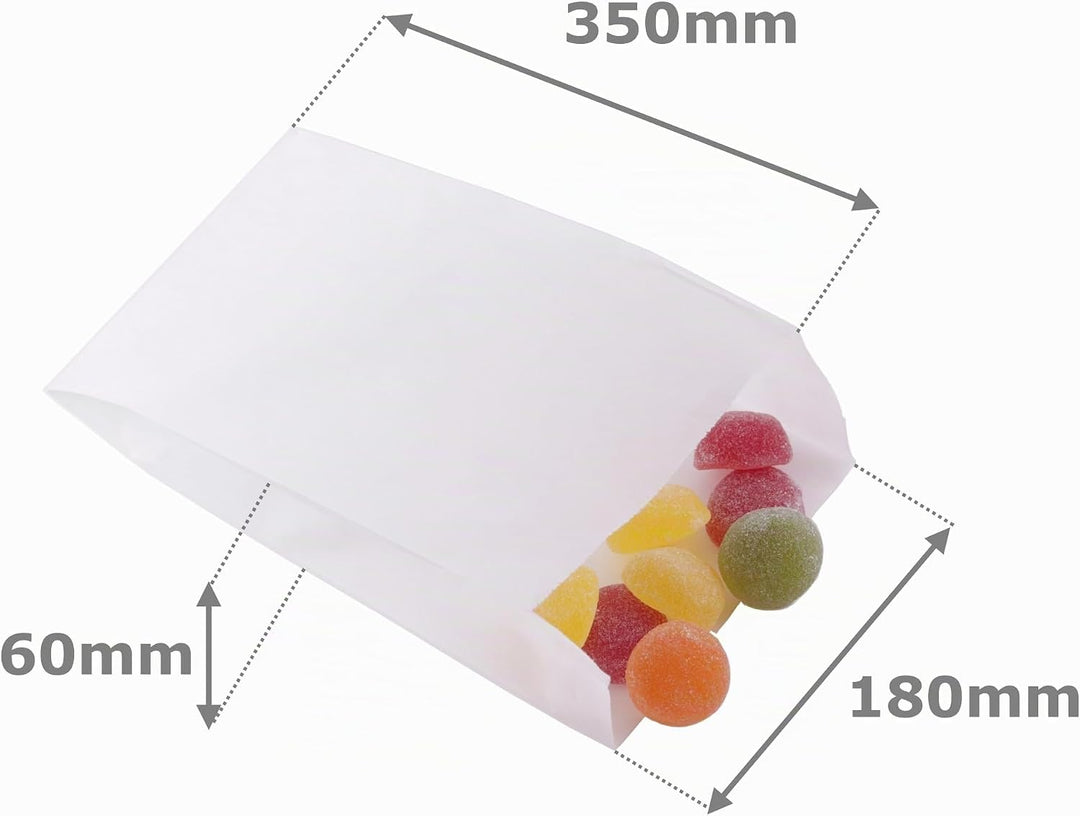 DIY-24H | Verschiedene Grössen wählbar | Papiertüten Farbe Weiss Geschenktüten Papier, Kleine Tüten