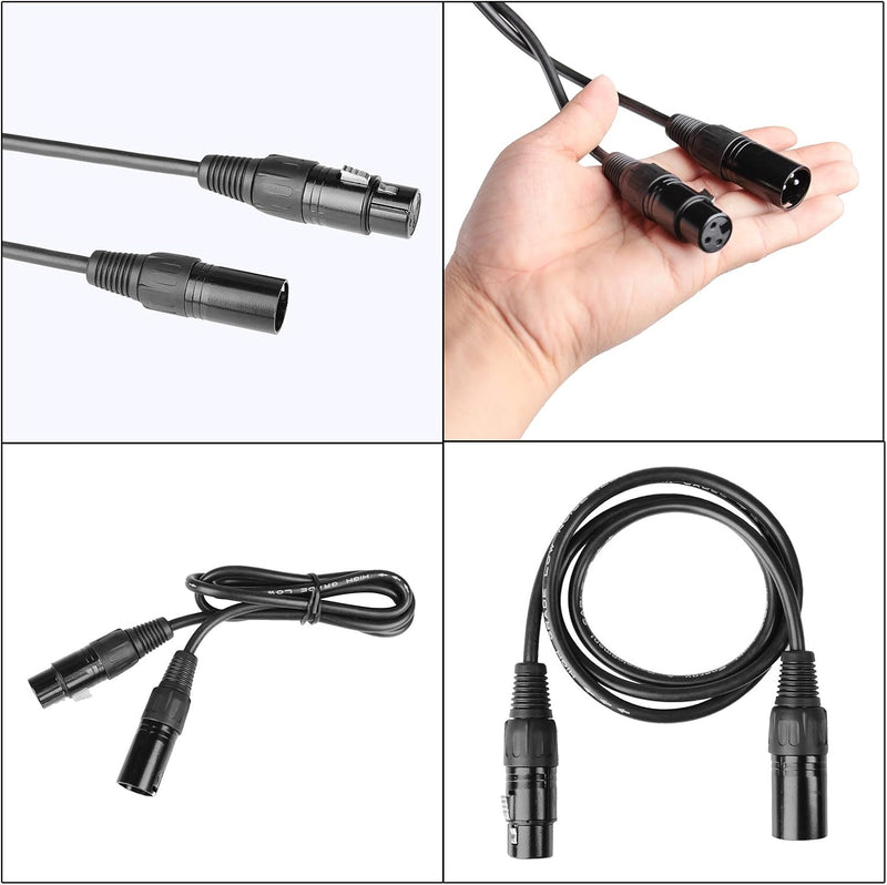 TSSS 10 Stück 1 Meter 3 Pin Stecker XLR Buchse Zwischenstecker Kabel DMX Signal Draht für Bühnenbele