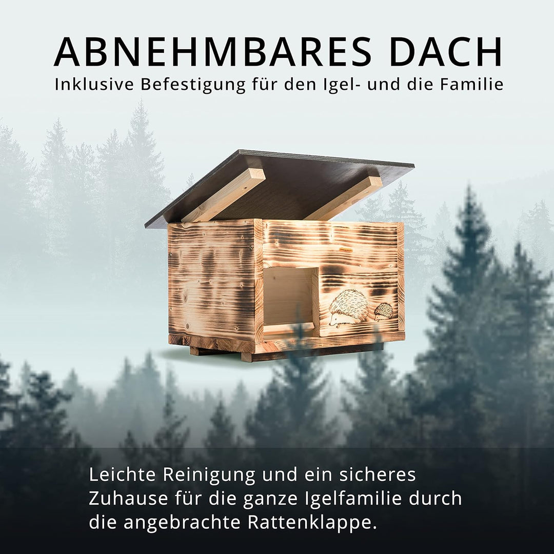Igelhaus Neu Gebrannt (IG3) Igelhäuser Igelfutterhaus Igelhütte - Igelhaus mit Rattenklappe - mit Bo