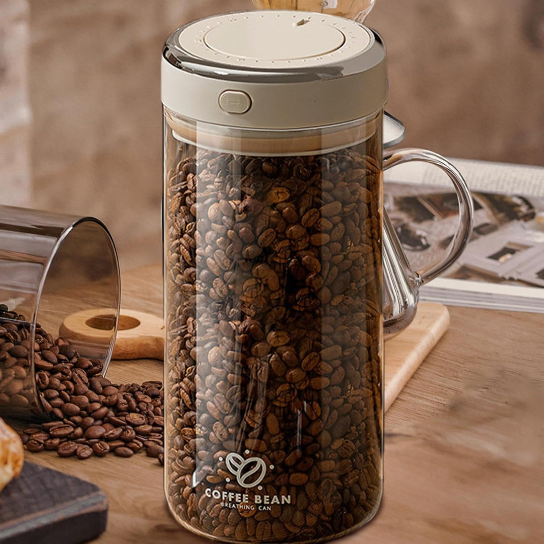 Kaffeebohnen Aufbewahrung, Glas Frischhaltedose Auslaufsicher Vakuum Kaffeedose Luftdicht Kaffee Vor