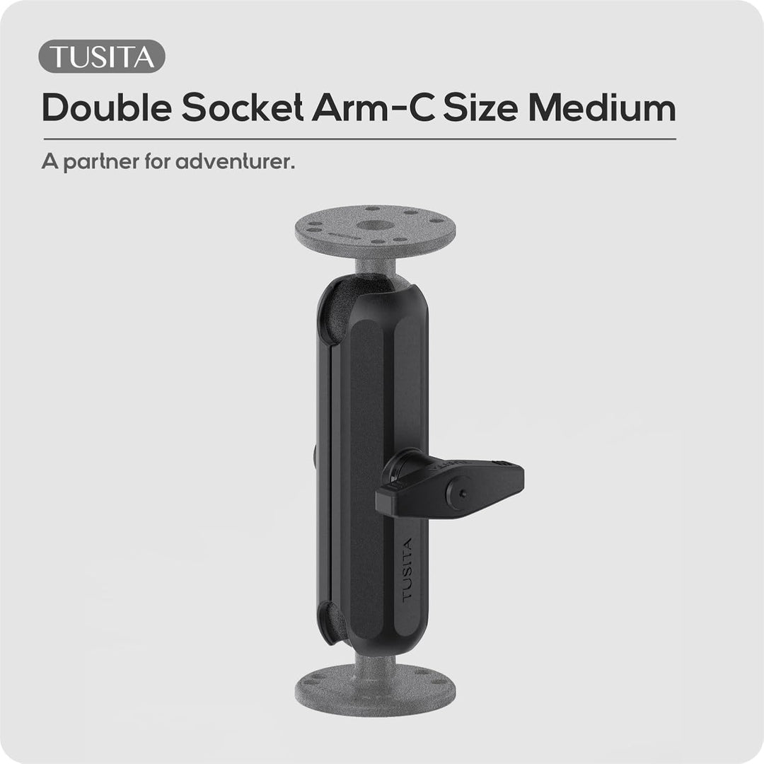 TUSITA Doppel-Arm für Steckerhalterung 1.5" - C Grösse Mittel