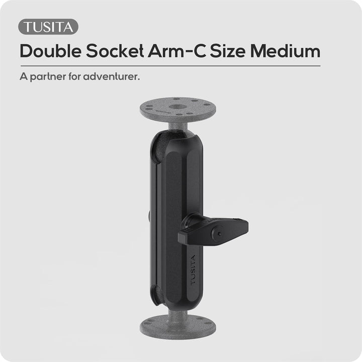 TUSITA Doppel-Arm für Steckerhalterung 1.5" - C Grösse Mittel