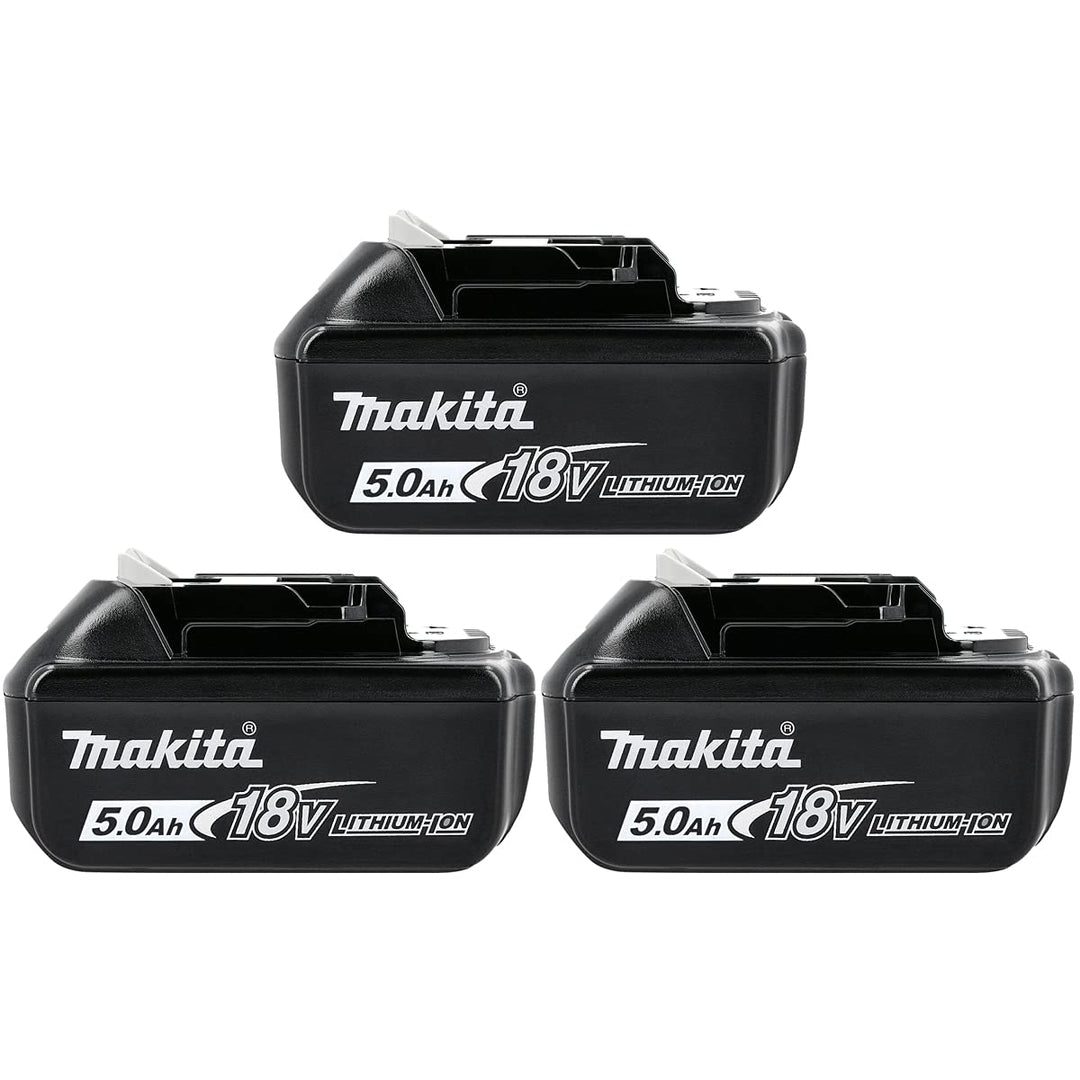 Makita Original BL1850 18V 5.0Ah Li-Ion LXT Akku 3er Pack 3 x 5.0Ah Batteries, 3 x 5.0Ah Batteries