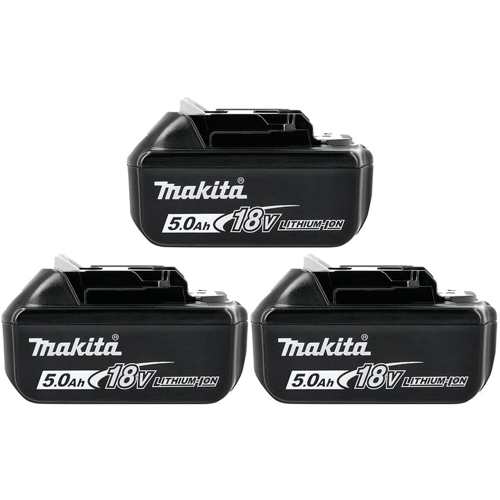 Makita Original BL1850 18V 5.0Ah Li-Ion LXT Akku 3er Pack 3 x 5.0Ah Batteries, 3 x 5.0Ah Batteries