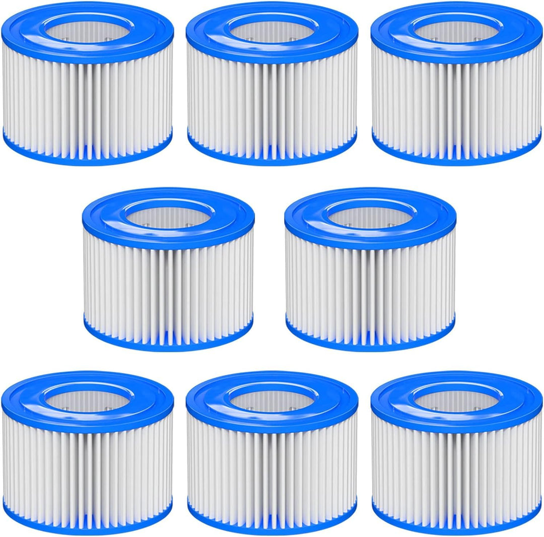 Filter VI für Pool, 8 Stück Filterkartuschen VI für Bestway Miami, Monaco Lay-Z-Spa, Vegas, Palm Spr