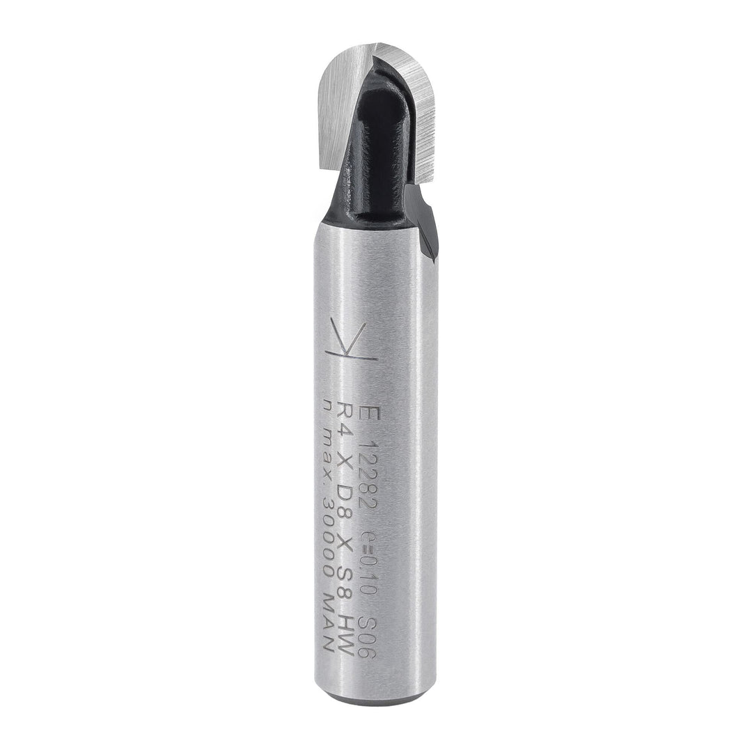ENT 12282 Hohlkehlfräser HW, Schaft (S) 8 mm, Radius (R) 4 mm, Durchmesser (D) 8 mm, NL 8 mm, SL 32