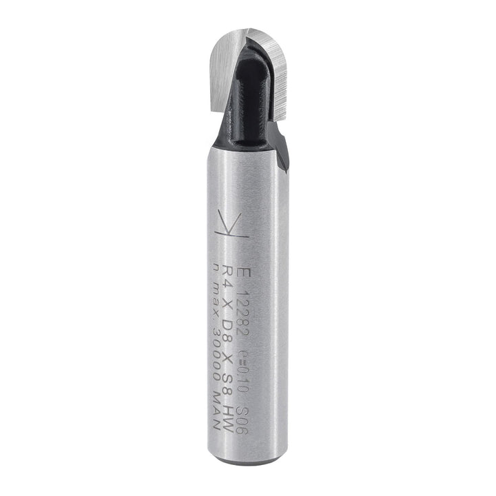 ENT 12282 Hohlkehlfräser HW, Schaft (S) 8 mm, Radius (R) 4 mm, Durchmesser (D) 8 mm, NL 8 mm, SL 32