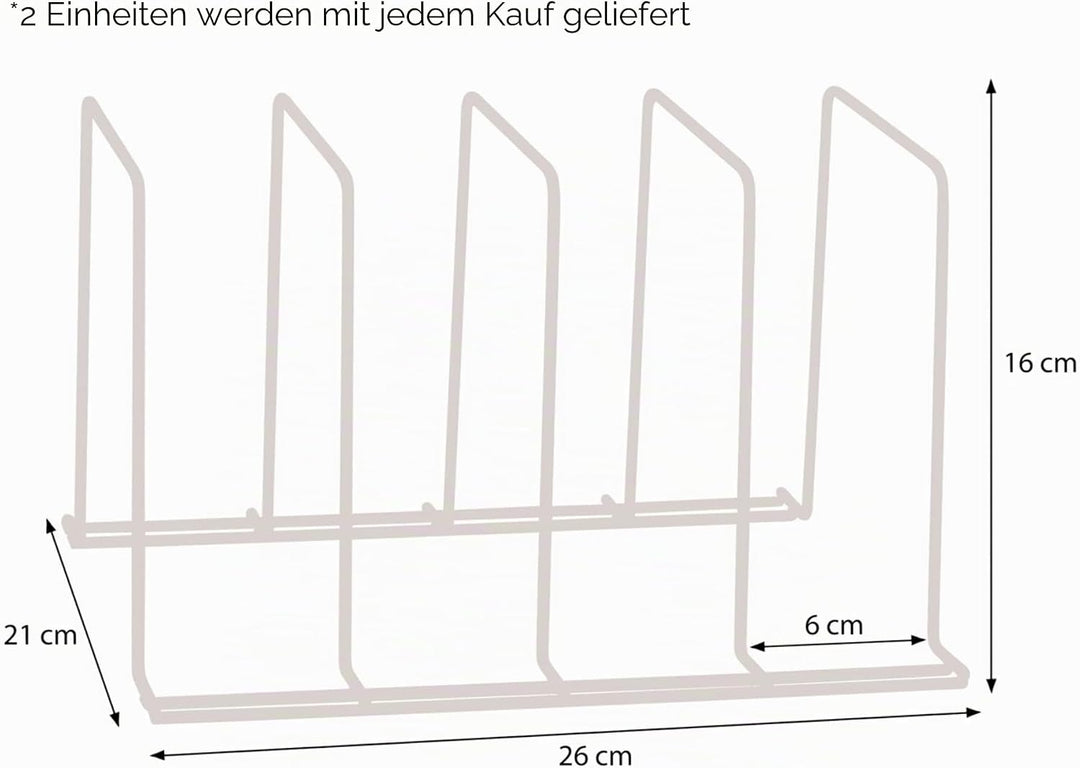 simplywire – Backblech- und Schneidebrett-Gestelle – 2er-Pack – Pfannenaufbewahrung – Küchenschrank-
