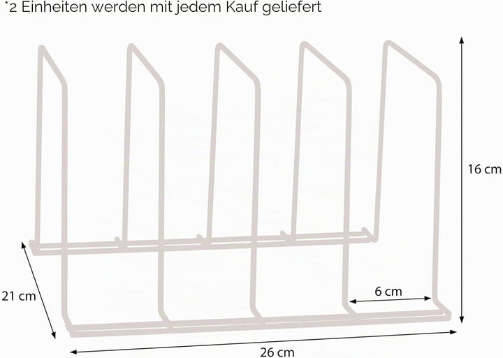 simplywire – Backblech- und Schneidebrett-Gestelle – 2er-Pack – Pfannenaufbewahrung – Küchenschrank-