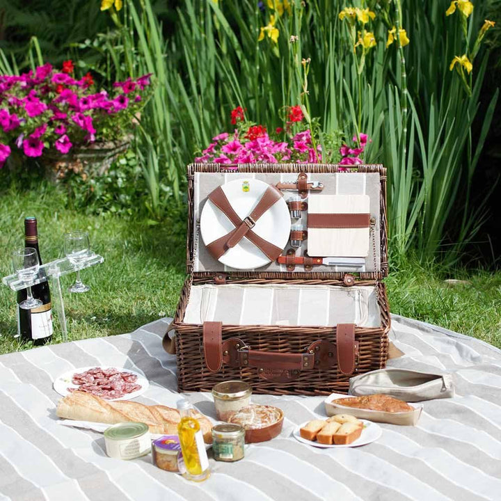 Les Jardins de la Comtesse - Picknickkorb Amboise - Komplett Für 2 Personen - Kühlfach - Keramiktell
