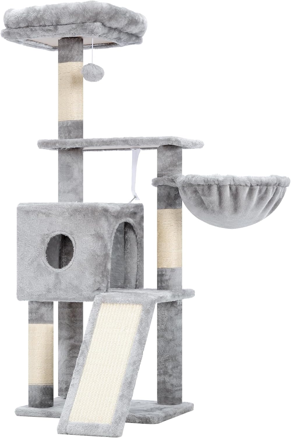 Hey-brother Kratzbaum, 108cm Indoor Katzenbaum, mehrstöckiger Katzenkratzbaum für Kätzchen, mit Krat