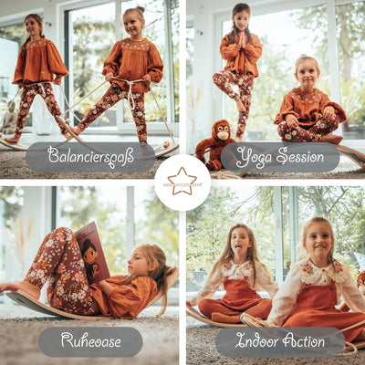 Kids Woody Star® Balance Board Kinder [EXTRA Fingerschutz] Montessori Spielzeug ab 3 Jahre | Wackelb