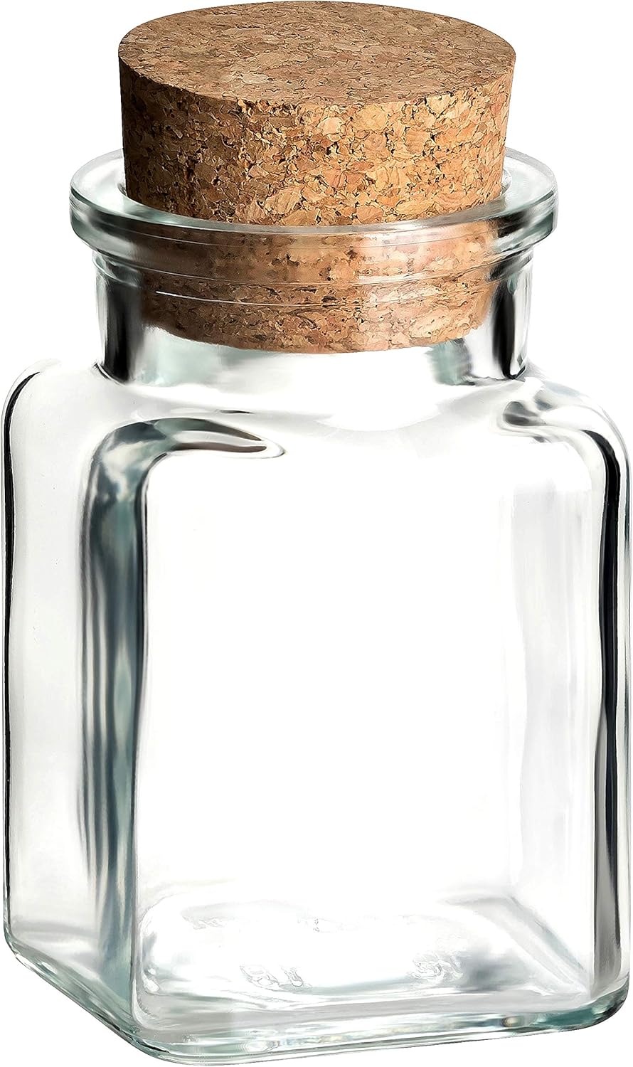 gouveo 12er Set Gewürzgläser 150 ml eckig mit Korken - Kleine Korkengläser mit Korkverschluss - Leer