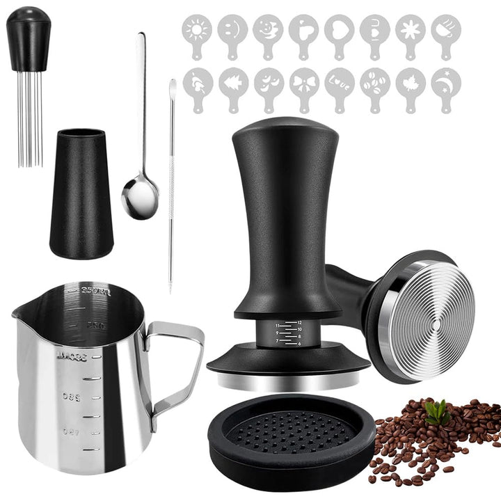 51mm Kaffee Tamper Set, 22pcs Espresso Tamper Set, Barista Set mit Espresso Tamper, Kaffeerührer, Rü
