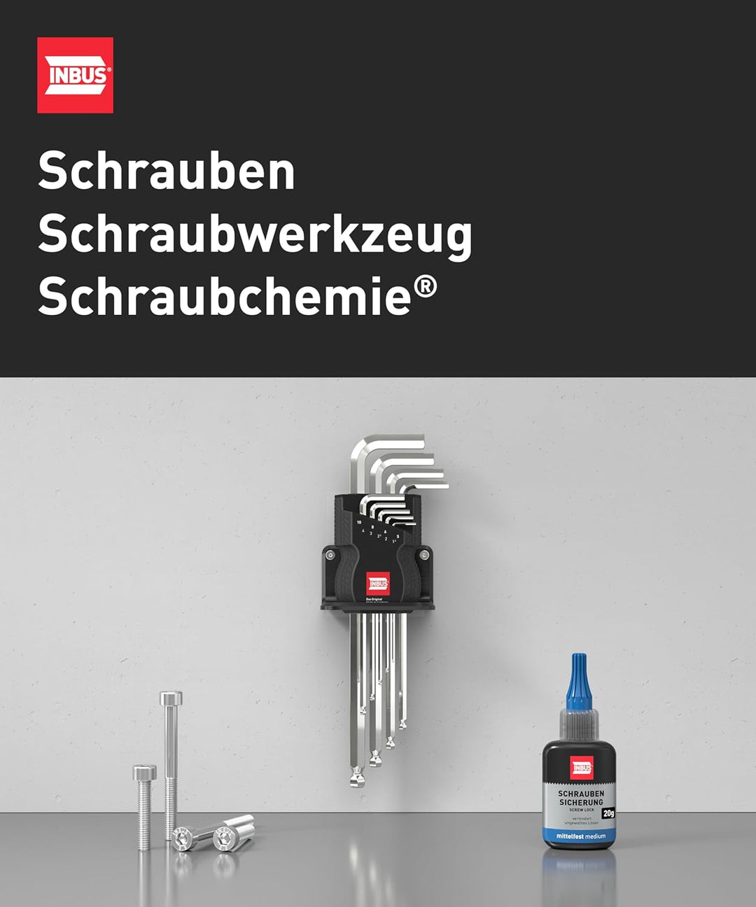INBUS® 70129 T-Griff Schraubendreher Set 8tlg, 2–10mm, mit HybridTouch — Made in Germany 8× HX (2 –