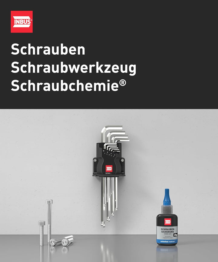 INBUS® 70129 T-Griff Schraubendreher Set 8tlg, 2–10mm, mit HybridTouch — Made in Germany 8× HX (2 –