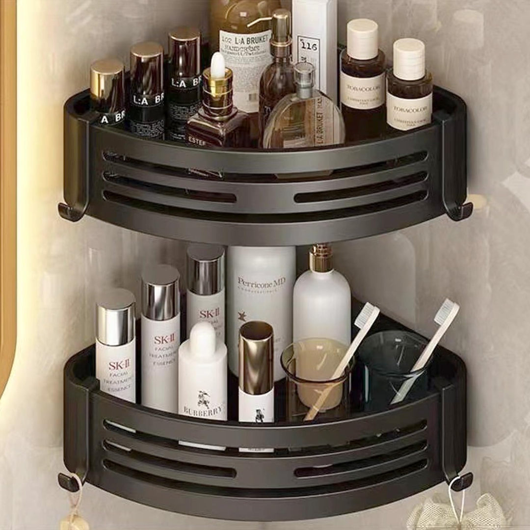 Duschablage ohne Bohren - Der perfekte Badezimmer Organizer! Eckregal für Dusche & Bad mit 4 Haken.