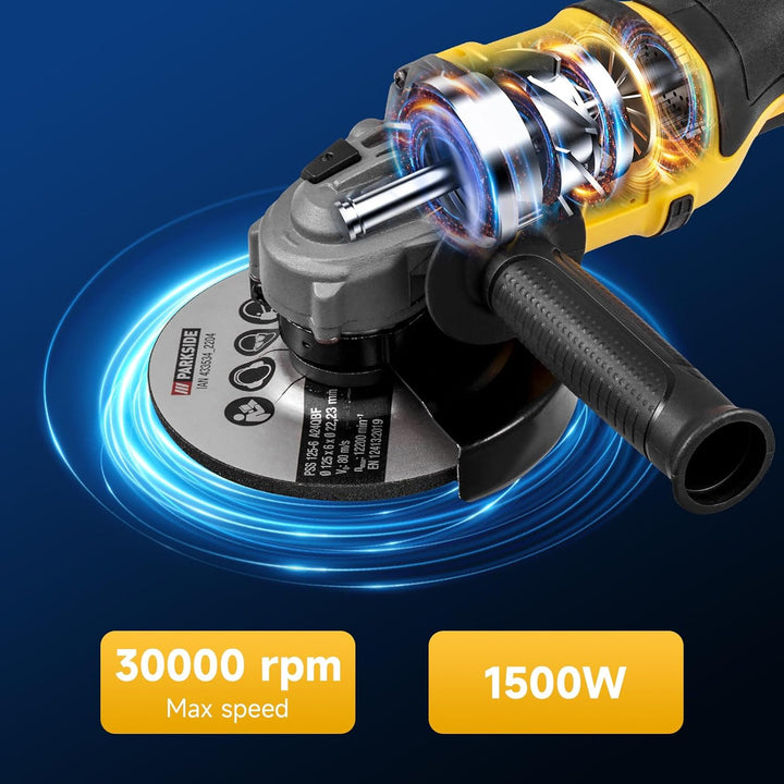 1500W Winkelschleifer Betonschleifer Betonfräse Set mit 2 X 5000mAh Akku 21V | Bodenschleifmaschine