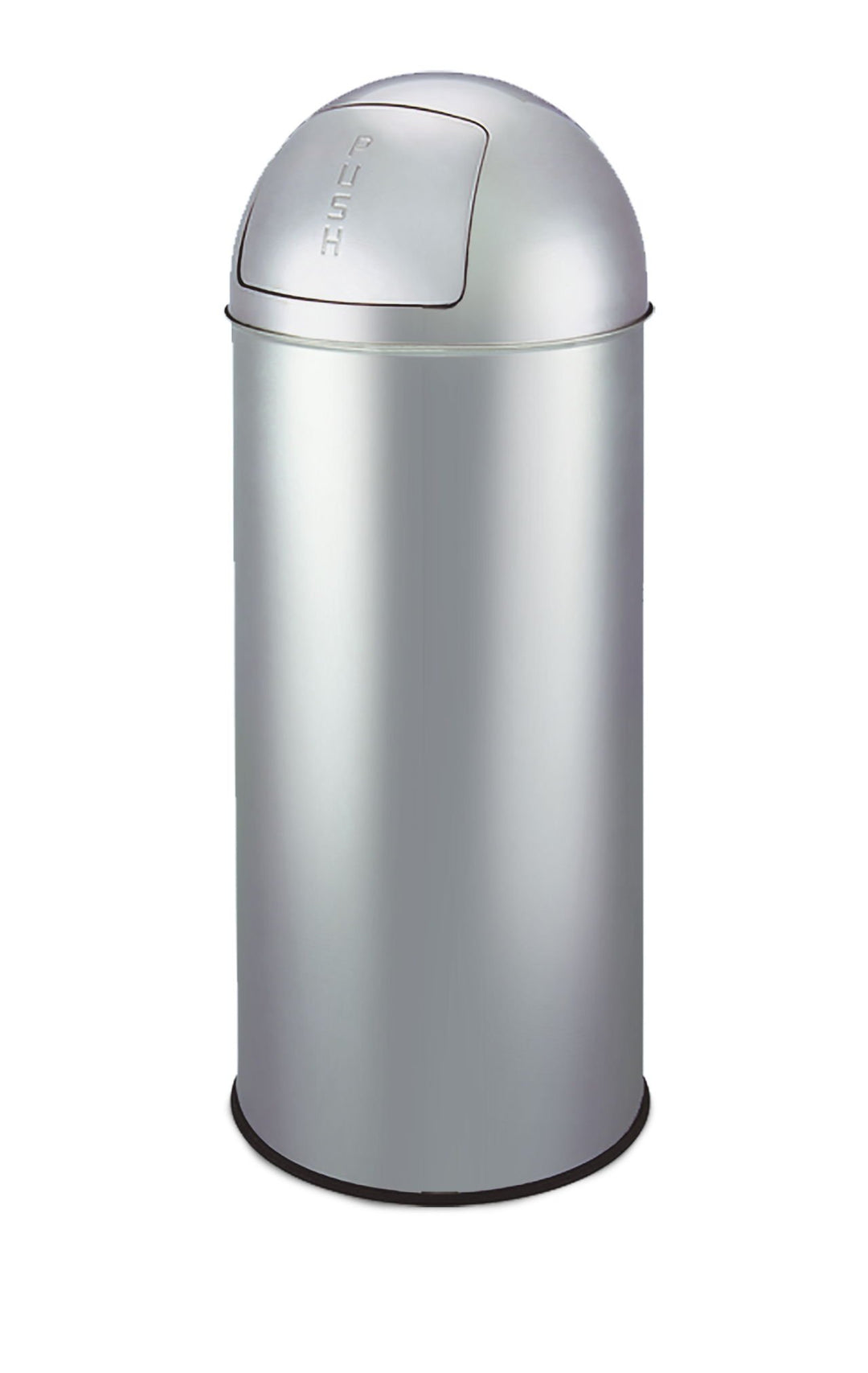 King Home p1592050 Abfalleimer aus Stahl mit Öffnung zum Schieben, 50 Liter, silber, Ø 35 x 77H Ø 35