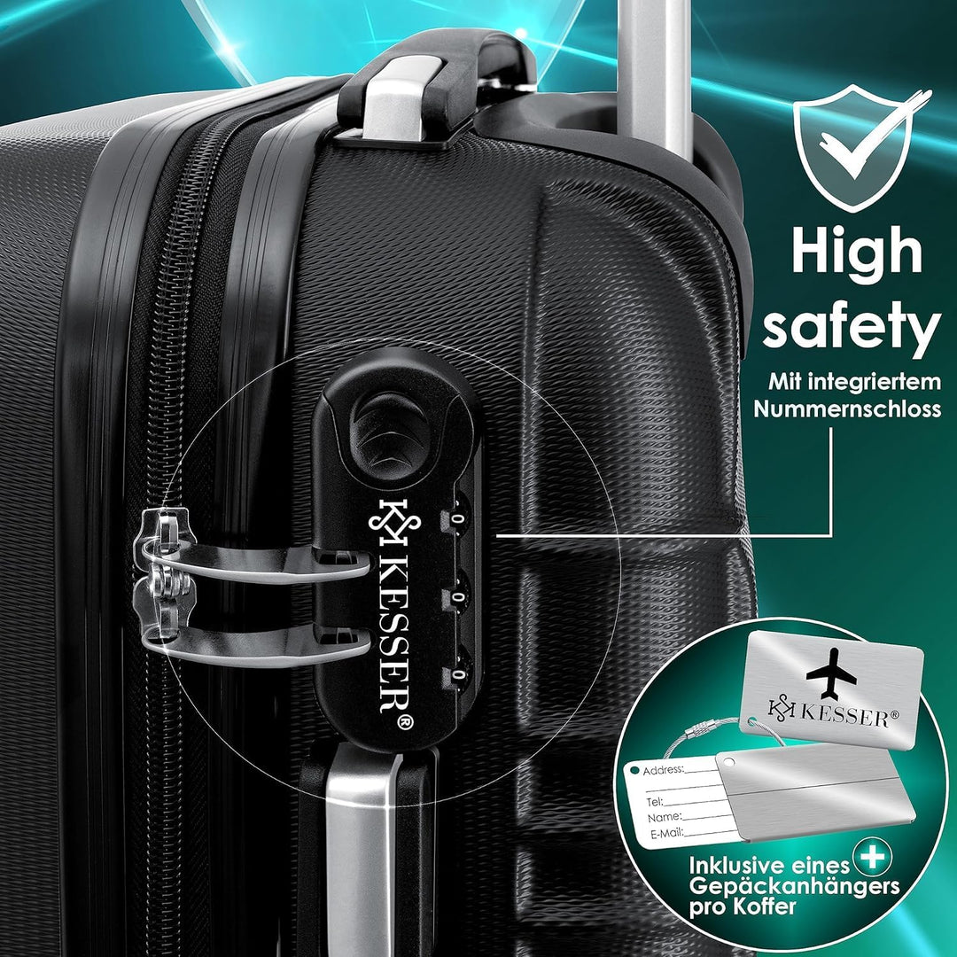 KESSER® Reisekoffer Grosser Hartschalen-Koffer Inkl. Kofferwaage + Gepäckanhänger Trolley Gepäck Rol