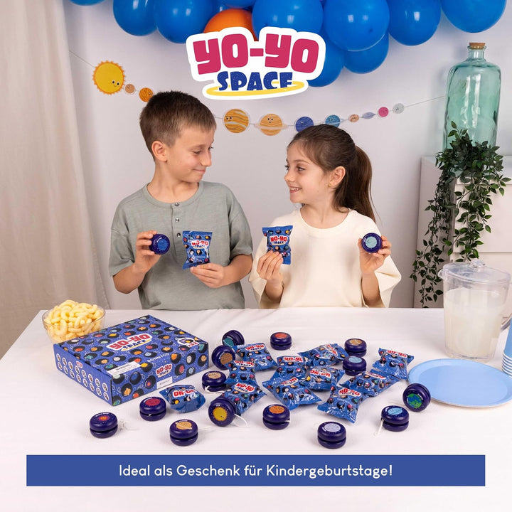 BONNYCO JoJo Kinder Mitgebsel Kindergeburtstag Gastgeschenke Weltraum 32 Stück. JoJo Holz, Kleine Ge