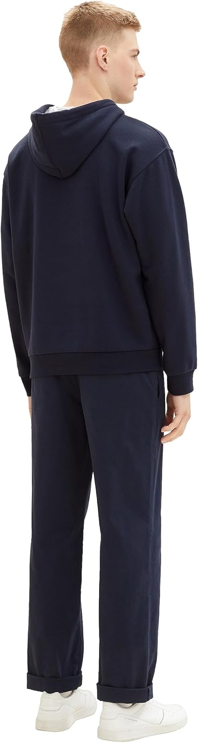 TOM TAILOR Denim Herren Denim Hoodie Sweatshirt mit Logo-Print M 10668-sky Captain Blue, M 10668-sky