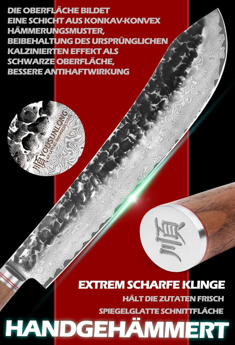 YOUSUNLONG Professionelles Brech- / Fleischermesser Kochmesser 12 Zoll - Damaskus Japanisch - Cimete