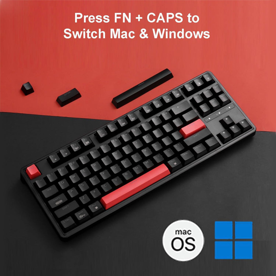 Keychron C3 Pro QMK/VIA Benutzerdefinierte Gaming-Tastatur, programmierbare 87 Tasten, TKL-Layout, r