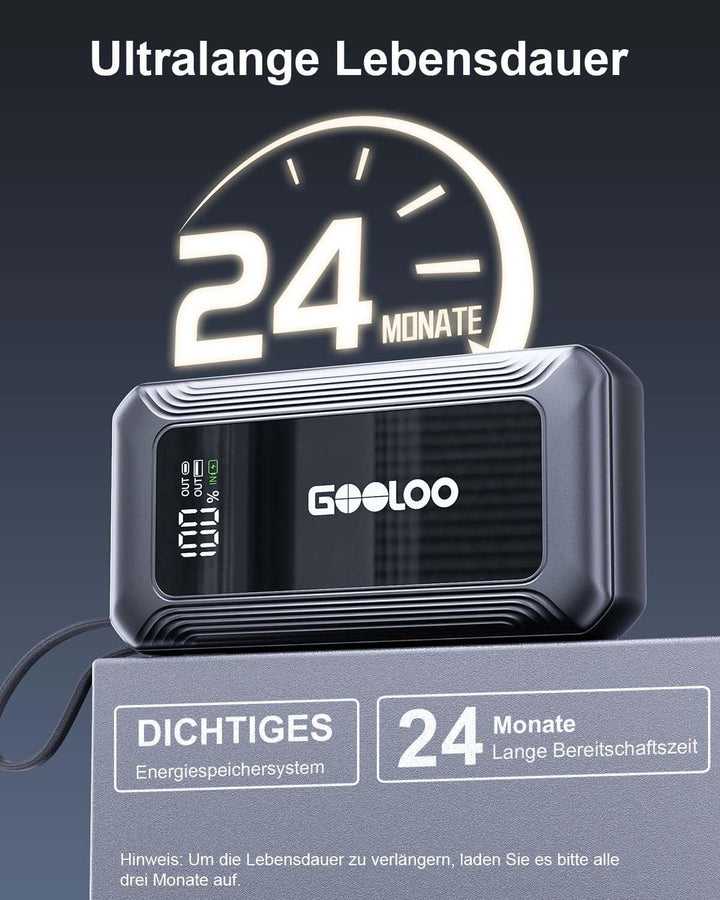 GOOLOO G7 Starthilfe Powerbank für pkw, 3000A Tragbare Starter Powerbank mit 45W USB-C Schnellladung