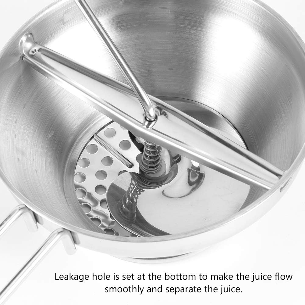 Hominas Manueller Lebensmittelmixer, Passiergerät aus Edelstahl mit 3 Siebeinsatz Rotationsmühle Pas