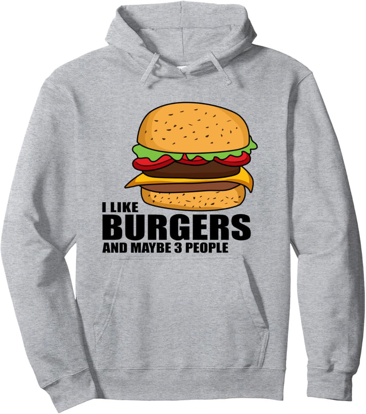 Ich mag Burger und vielleicht 3 Personen Pullover Hoodie