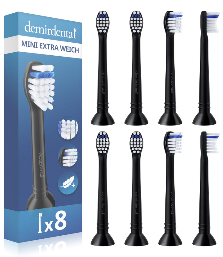 8er demirdental Ersatzbürsten passend für Philips Sonicare, Mini Extra Soft Aufsätze & Aufsteckbürst