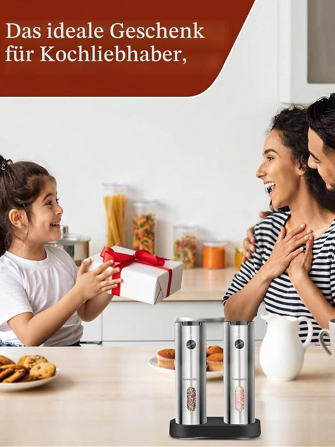 Elektrisches Salz- und Pfeffermühlen-Set mit Ladestation – erweiterte Version mit grossem Fassungsve