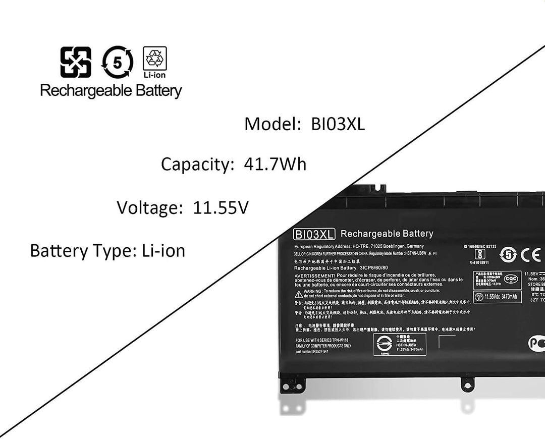BI03XL HSTNN-LB7P HSTNN-UB6W 843537-541 Laptop Batterie Ersatz für HP Pavilion X360 M3-U 13-U M3-U00