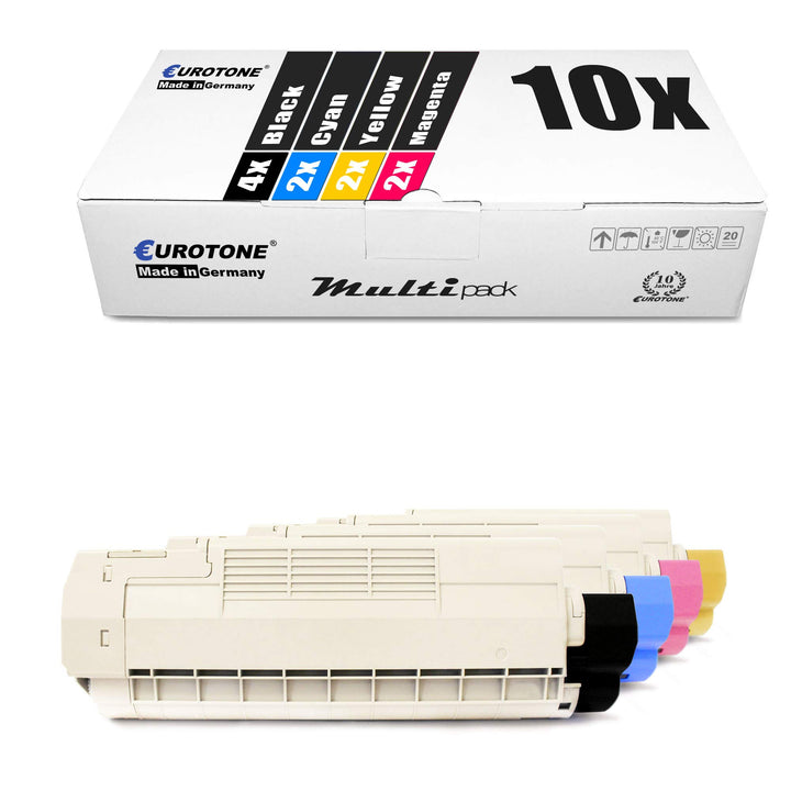 10x Müller Printware Toner für Oki C 5650 5750 DN N ersetzt Schwarz Blau Rot Gelb Set aus 10, Set au