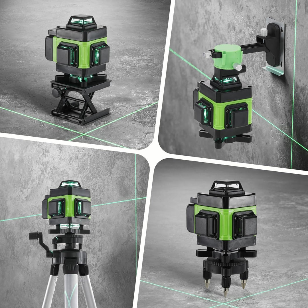Weytoll Kreuzlinienlaser mit Stativ, 16 Line Laser Level IP54 Wasserwaage, 2400mAh Akku*2, mit Teles