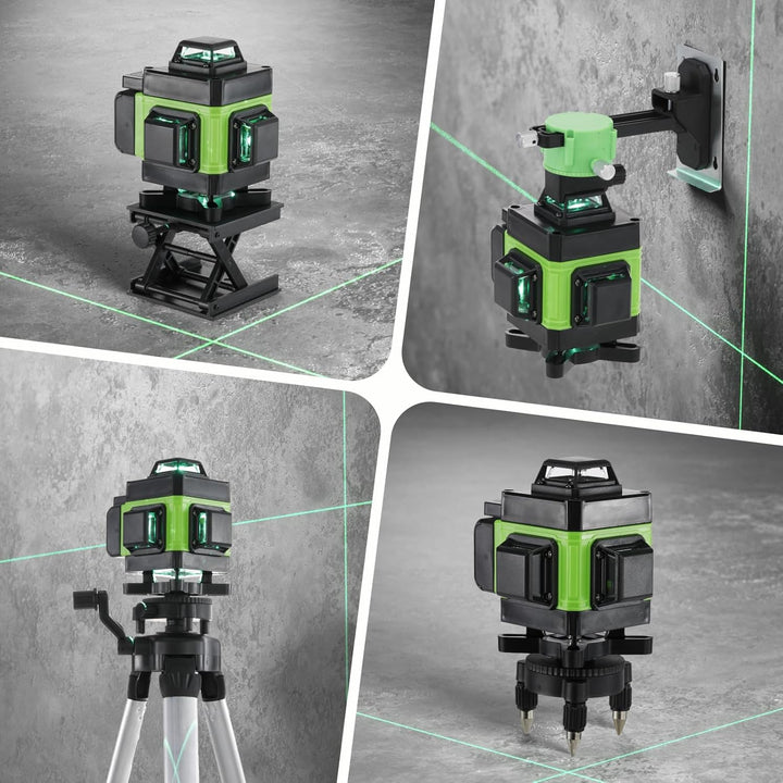 Weytoll Kreuzlinienlaser mit Stativ, 16 Line Laser Level IP54 Wasserwaage, 2400mAh Akku*2, mit Teles