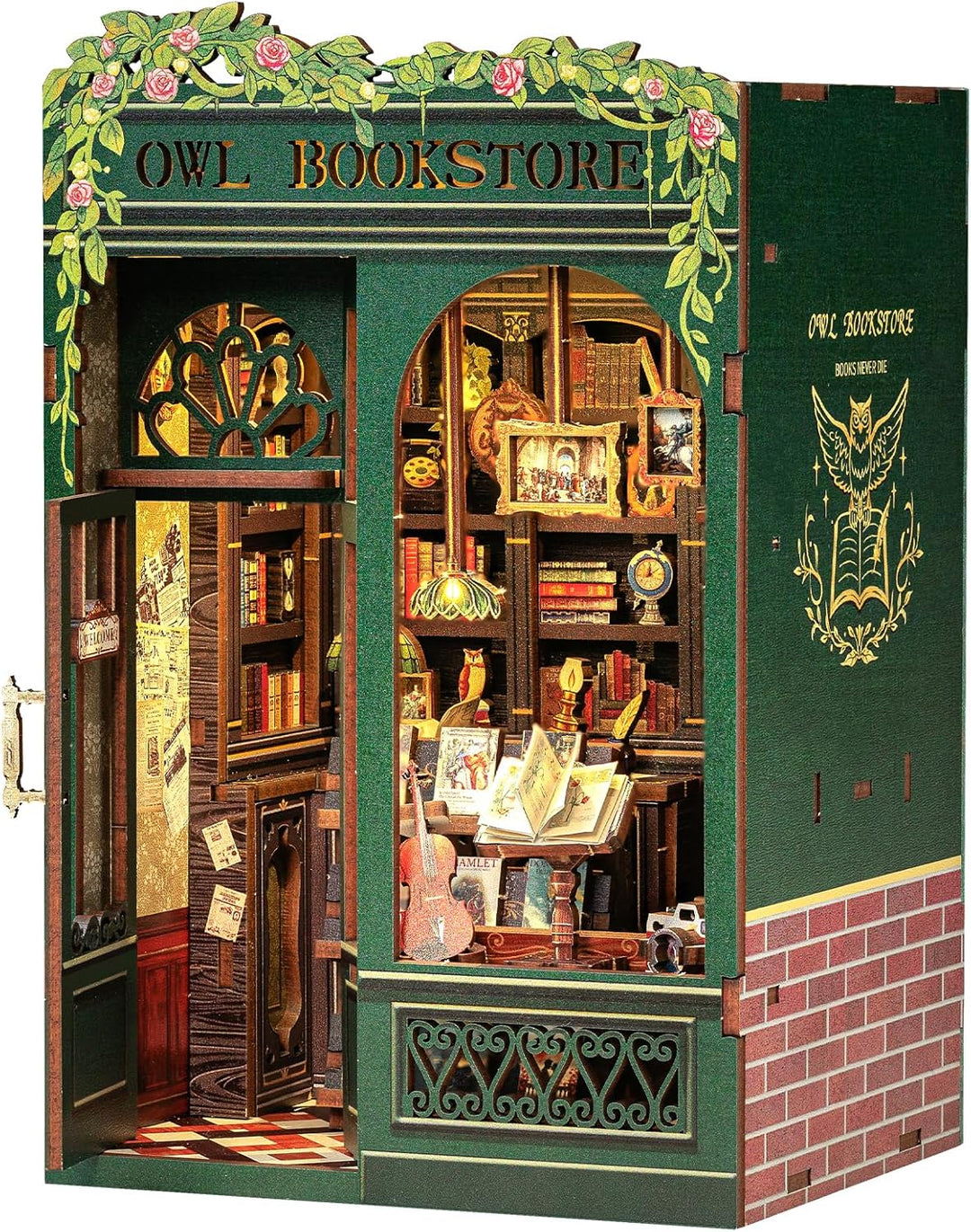 CUTEBEE Book Nook Kit - DIY Miniature House,Puppenhaus Miniatur Haus Selber Baue Bausatz mit Staubsc