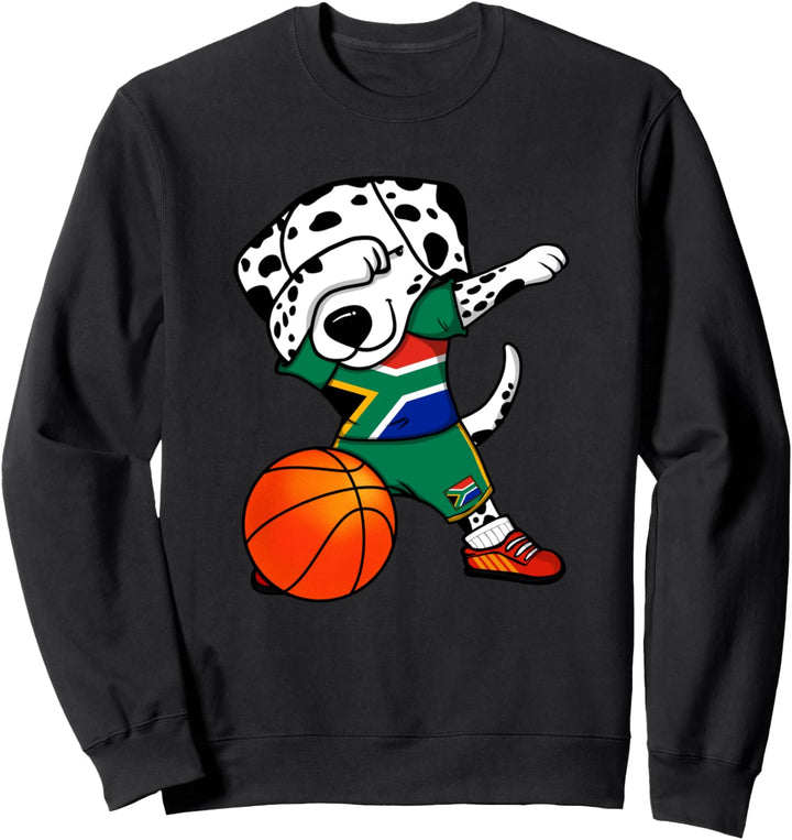 Dabbing Dalmatiner Südafrika Basketball Mannschaft Sport Sweatshirt