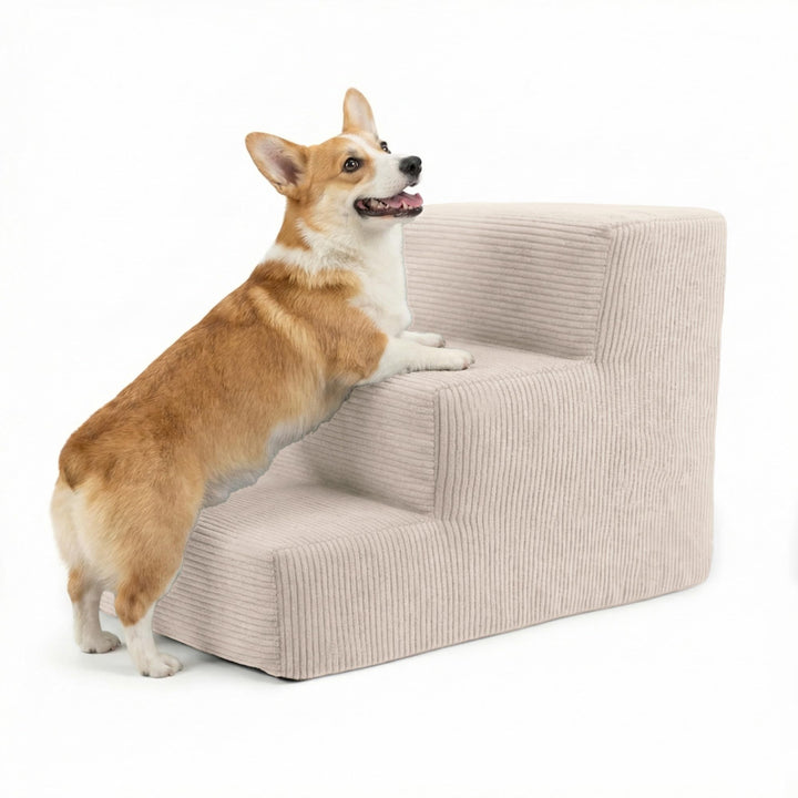 murando Hundetreppe für kleine Hunde mit 3 Stufen – Haustiertreppe, 30 cm hoch, für Bett und Sofa –