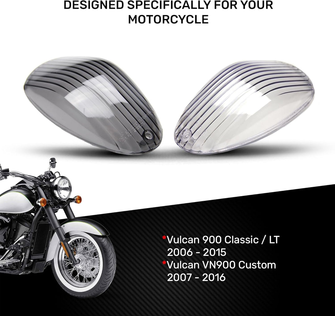 avdb-moto LED-Bremslicht mit integrierten Blinker kompatibel mit Kawasaki Vulcan VN900 (klar), klar
